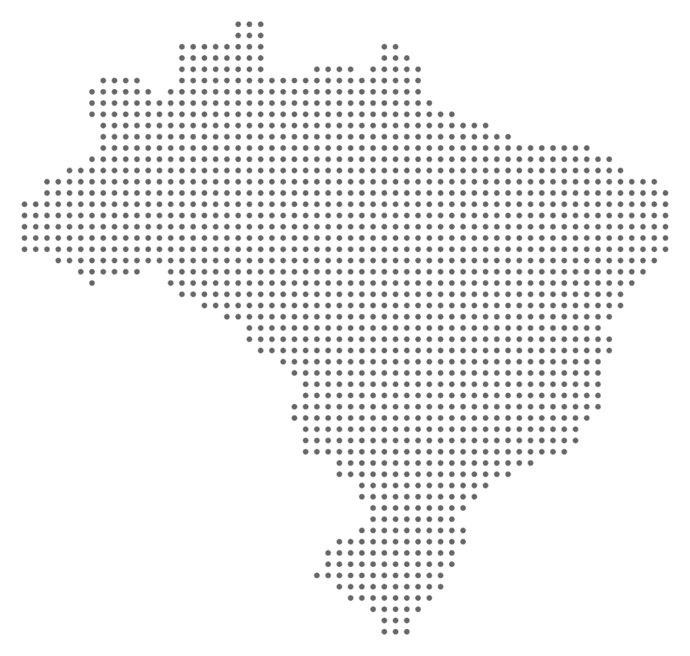 Mapa do Brasil com as cidades onde a TLZ tem clientes